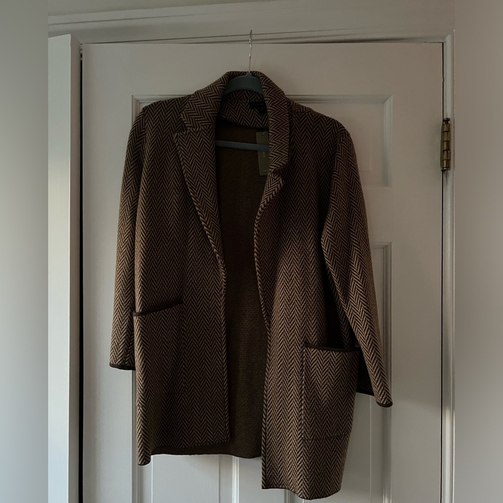 J Crew Herringbone Coatigan (size S)
